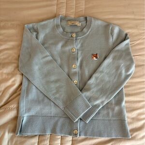 MAISON KITSUNE Light Blue Wool Cardigan